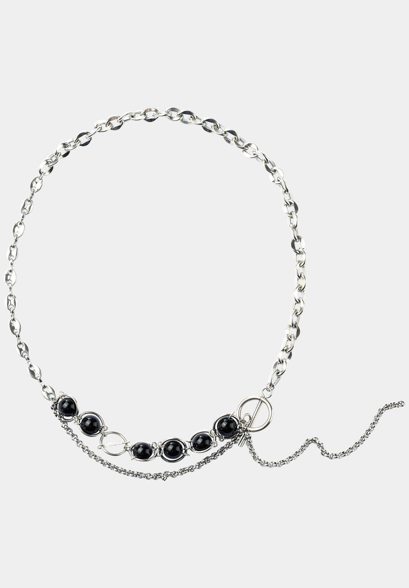 Silver Black Venus Necklace