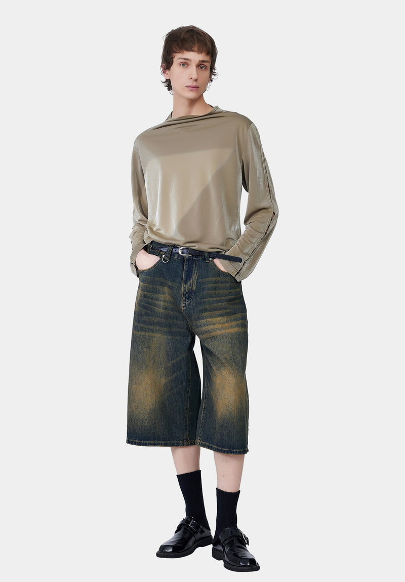 Blue Key Denim Shorts