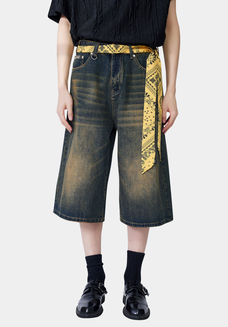 Blue Key Denim Shorts