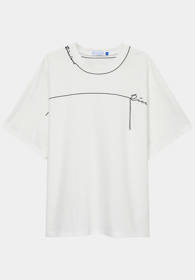 T-shirt blanc à signature
