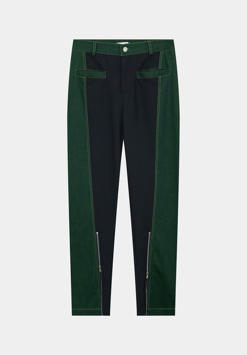 Green Zǔhé Trousers