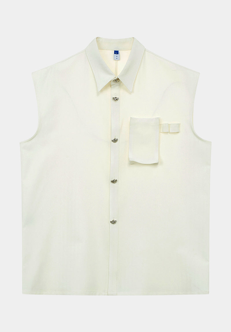 White Forte Sleeveless Shirt