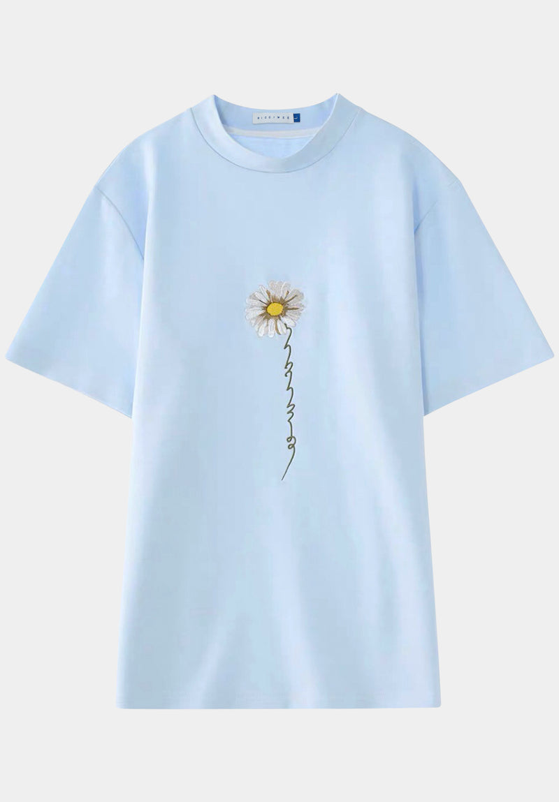 Sky Blue Daisy Trail T-shirt - RICCIWEE
