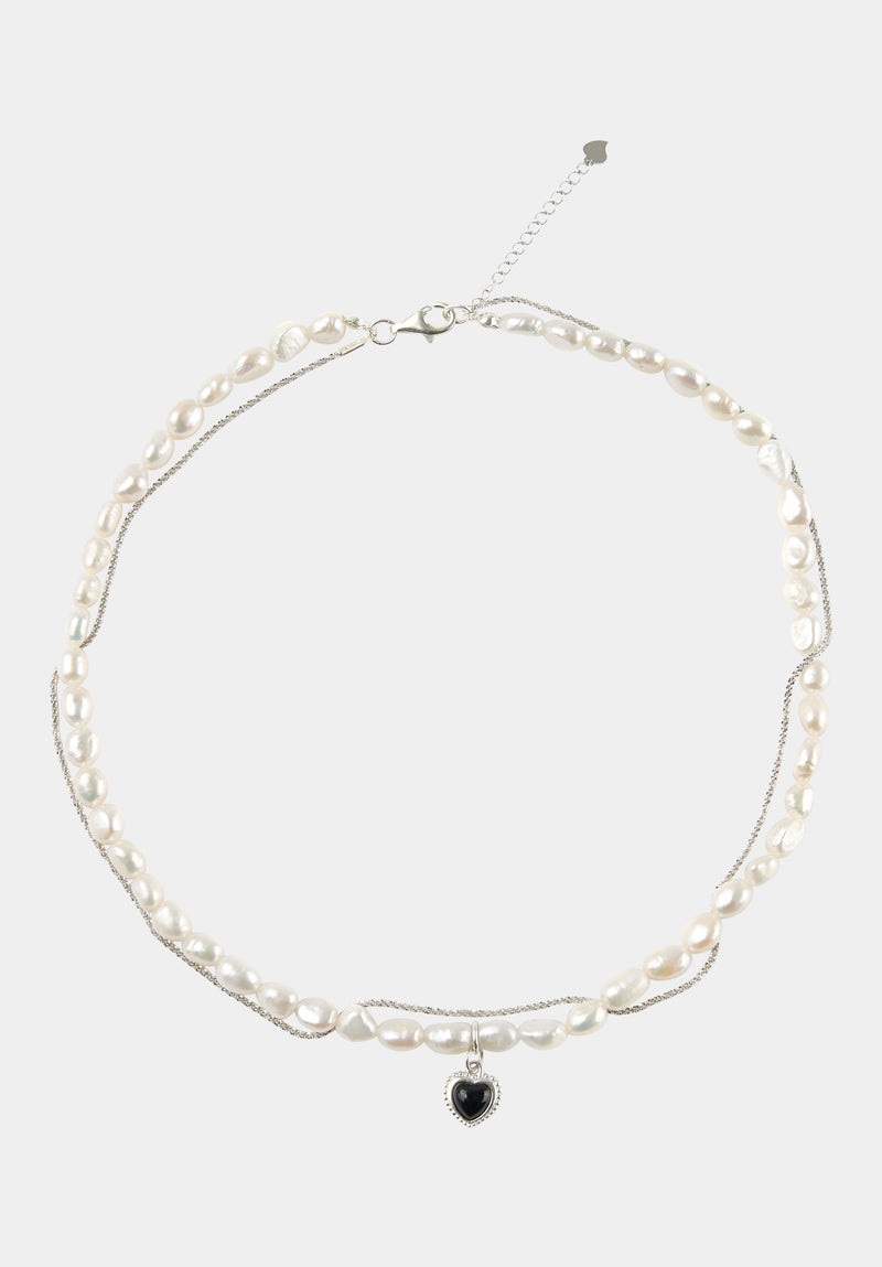 Sterling Silver Pearl Romeo Chain Necklace