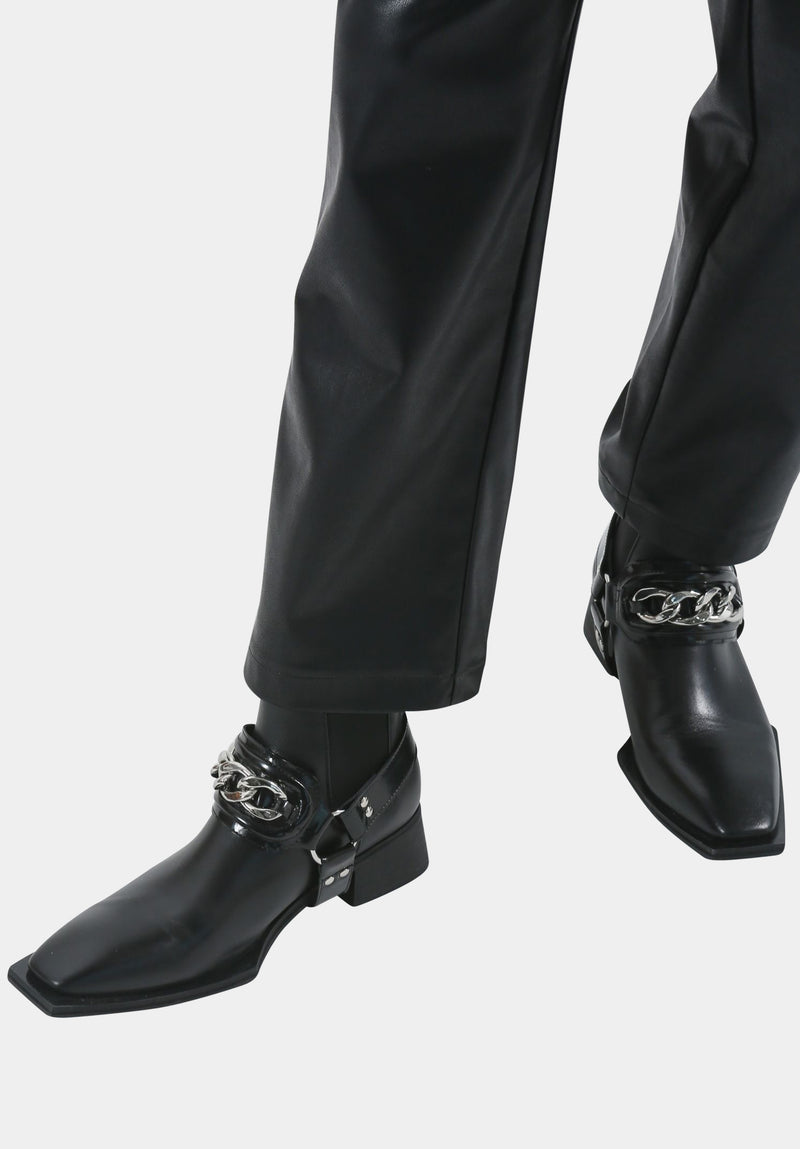 Bottines à chaîne Qíanweì noires