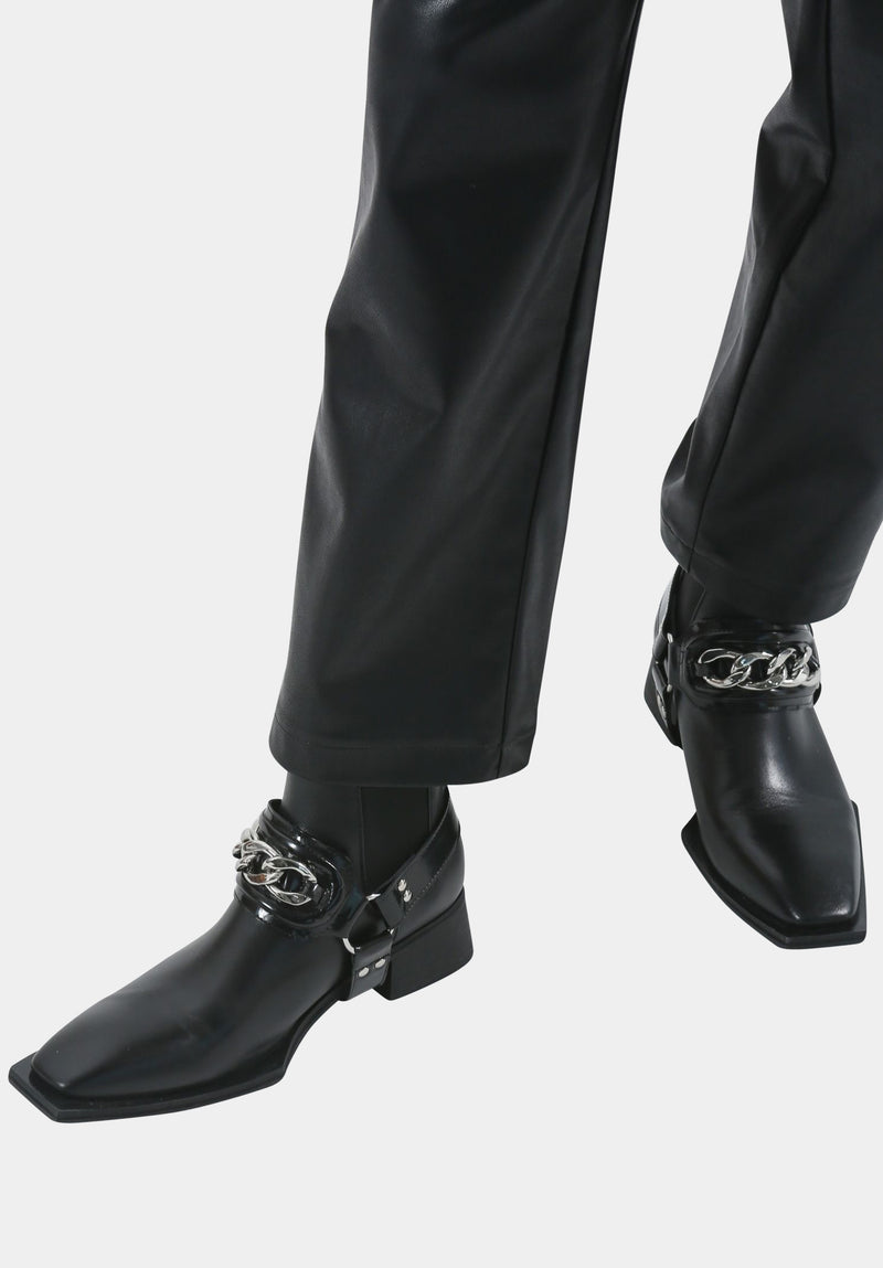 Black Qíanweì chain boots