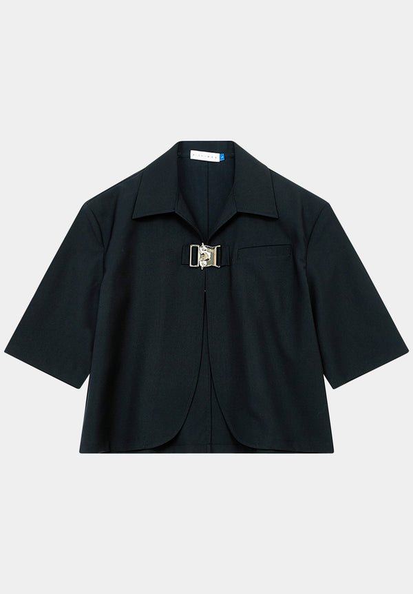 Black Jūnduì Cropped Blazer