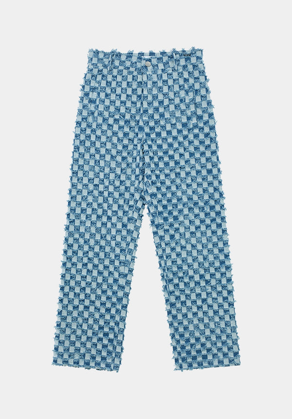 Blue Checkerboard Jeans
